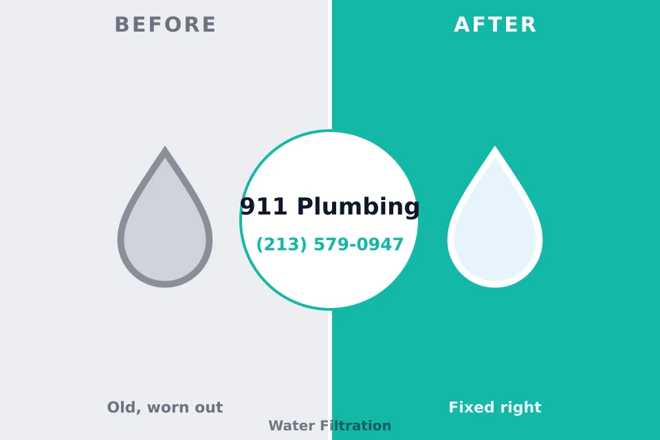 Before and after: plumbing company Chevy Chase View, MD